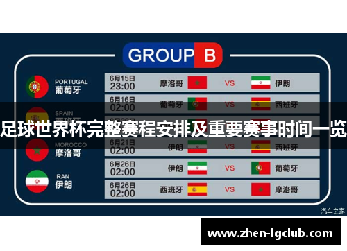 足球世界杯完整赛程安排及重要赛事时间一览